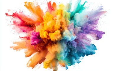 Fototapeta premium color explosion isolated on white background