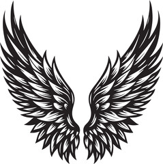 Obraz premium Wings vector silhouette 