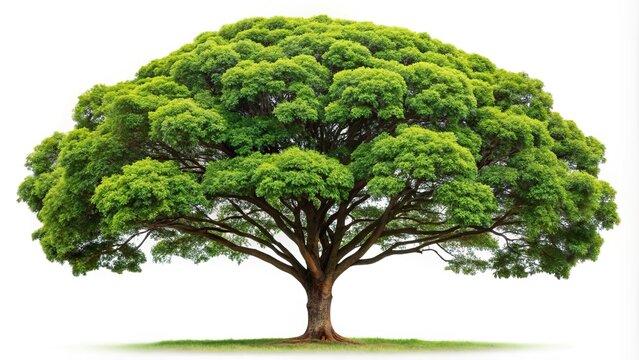 Close-up of Swietenia mahagoni caoba tree isolated on white background