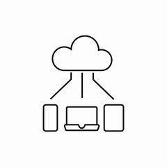 cloud devices connection icon sign vector