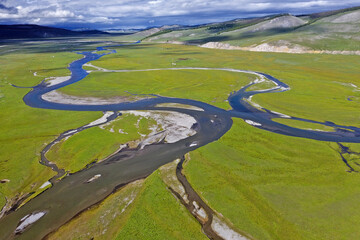 The valley of the Egiin Gol river flowing out of the lake Chövsgöl núr (Khövsgöl), Khövsgöl and Bulgan aimags in northern Mongolia © Pecold