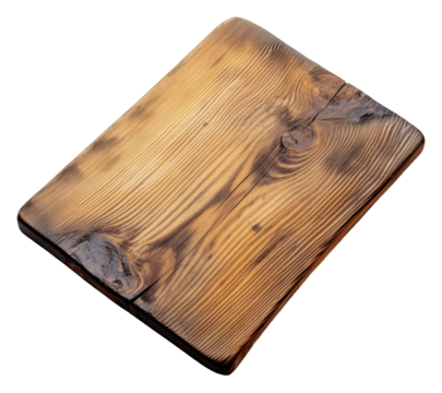 PNG Wooden cutting board on a white background