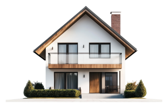 PNG Two-story modern house with garden