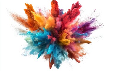 multicolor explosion isolated on white 