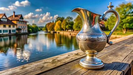 Naklejka premium Close-up view of a Haseldorfer Ewer boat on a pontoon in Wewelsfketh