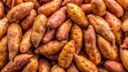 Close-up view of sweet potatoes with brown spots