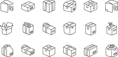 Vector Shipping and delivery thin line icon set with background