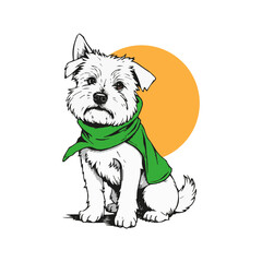 Super Dog mascot Logo, Cute dog paint illustration