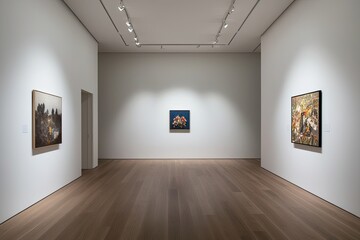 Serene Bright Minimalist Interior Gallery for Art Project Exhibitions