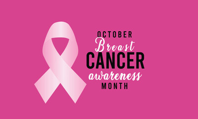 Breast cancer awareness month in october with pink ribbon as a symbol of support and solidarity