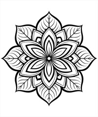 A Mesmerizing Mandala Design Featuring Harmonious Geometric Patterns, Radiating Balance, Tranquility, and Artistic Elegance in a Circular Form with Floral and Abstract Motifs Encapsulating Inner Peace
