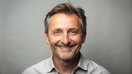 A middle-aged man with a prominent, bulbous nose and a friendly smile poses against a neutral background, showcasing his distinctive facial feature.