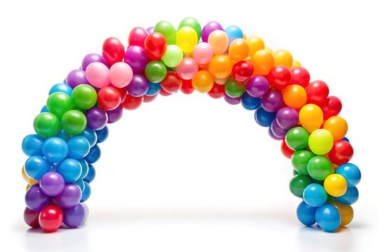 recommend clip art: Colorful balloon arch on white background