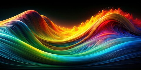 Abstract Colorful Waves, digital art, abstract, flowing, waves , color , lines