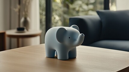 This adorable elephant-shaped vacuum cleaner features a vibrant blue design and is perfect for engaging children in floor cleaning while brightening up the living room decor