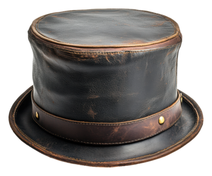 PNG Classic leather top hat with unique vintage style