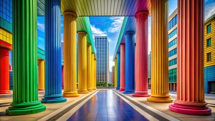 Fototapeta premium Colorful modern architectural landscape