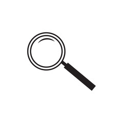 Search icon. Magnifying glass icon, vector magnifier or loupe sign.