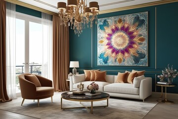 Vibrant Dreamlike Interior Art for Stylish Room Decoration