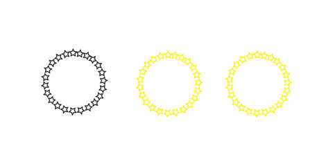 Vector image - black stars circle set on white background. Suitable for any design.