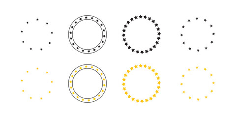 Vector image - black stars circle set on white background. Suitable for any design.