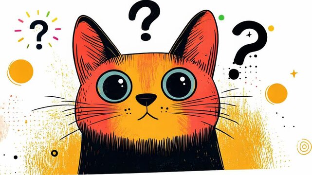 A curious cat with big eyes wonders about something.