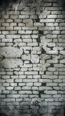 Obraz premium Close-up view of white grungy brick wall textured background