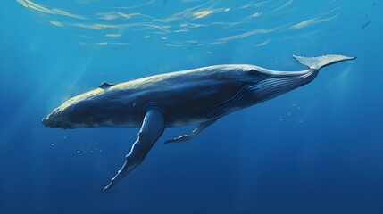 Naklejka premium whale in the sea