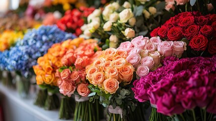 Dedicated florist arranging vibrant bouquets