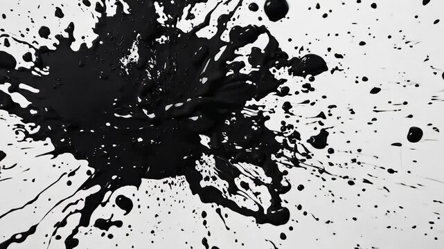 black paint splatter isolated on white background