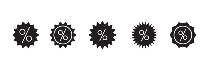 Discount percentage cost rate icon and vector illustration