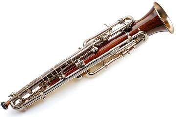 Contra bassoon isolated on white background silhouette