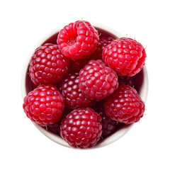 raspberries in a bowl   isolated on a transparent  background  