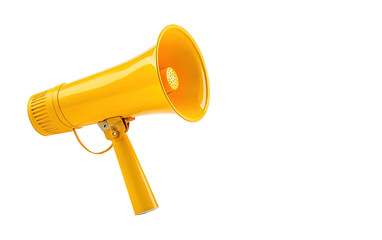 A yellow megaphone on white background,png