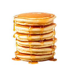 Stack of pancakes on a isolated on a transparent background 