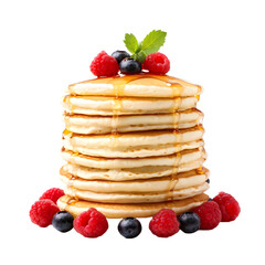 Stack of pancakes on a isolated on a transparent background 