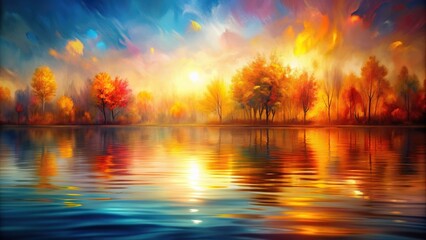 Warm abstract comfort imitation of a painting with acrylic depth of field, abstractness, painting, aesthetic, comforted, cozy atmosphere,warm, acrylic, fielded, colorful, acrylics