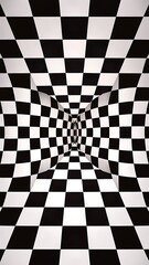 Fototapeta premium Black and white checker. 3d rendered image