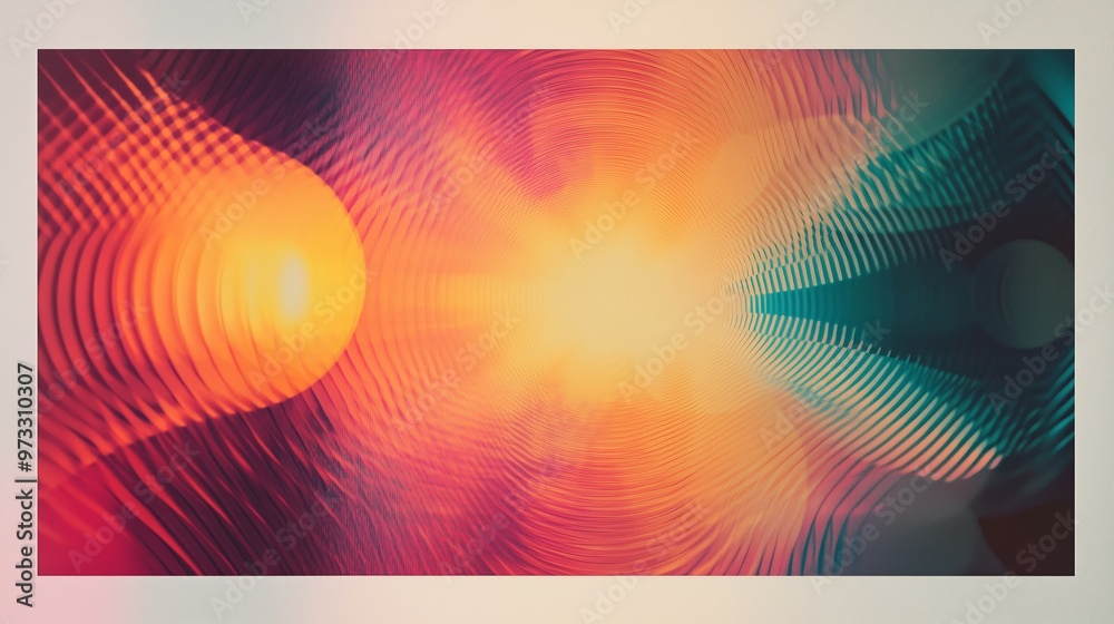 Poster abstract colorful patterns of light and waves create a vibrant visual experience, highlighting dynam
