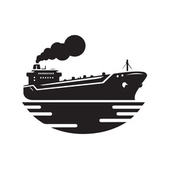 High-Resolution Super Tanker Silhouette Vector Illustration - Perfect for Marine Design