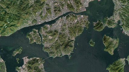 Mukaishima Island. Japan. Satellite, May 18, 2022