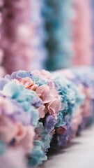 Beautiful pastel floral border beautiful blurred background (shallow depth of field)
