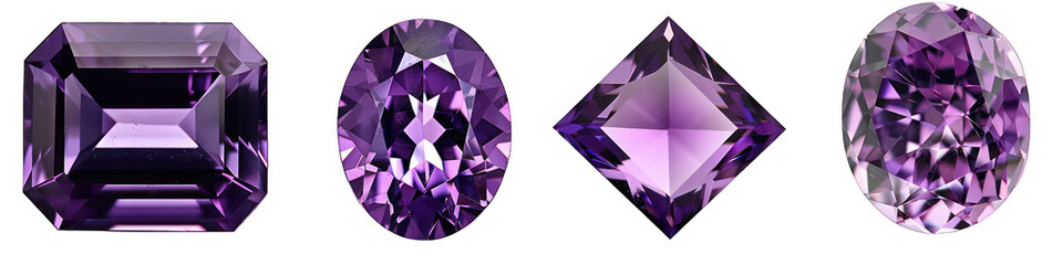Elegant Purple Amethyst Gemstones Collection – Various Cut Styles