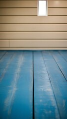 Close up view of empty blue wooden surface