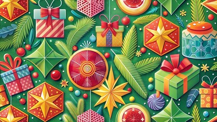 Christmas Gift Wrapping Pattern, Festive Holiday Design