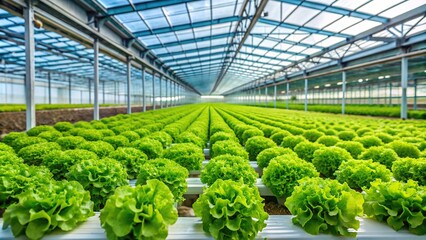 vegetable, greenhouse, harvest, nutrition, food, organic, farming, silhouette, healthy, Fresh green lettuce ready to harvest from hydroponic installation in the green house Silhouette