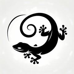 Fototapeta premium Gecko Lizard Silhouette Illustration