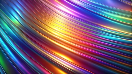 Abstract Iridescent Flowing Waves, Colorful Liquid Effect