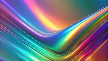 Abstract Iridescent Flowing Waves, Colorful Liquid Effect