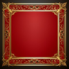 Photo Frame Golden Border Created with Generative AI Technology